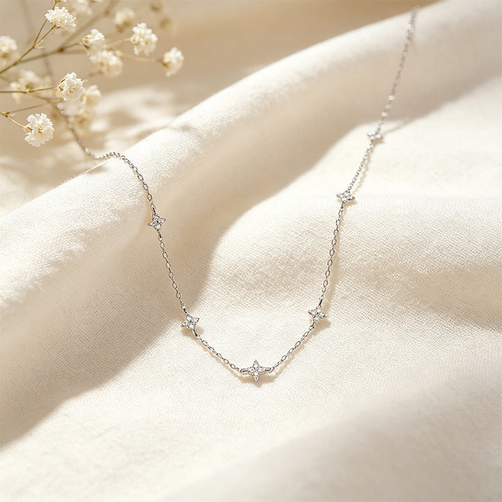 CZ Flower Collarbone Necklace
