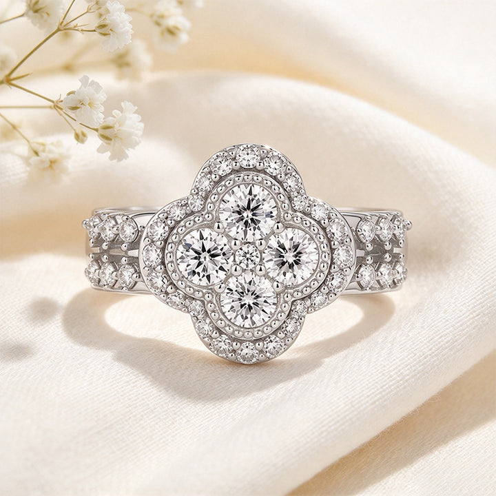 Clover Cut-Out CZ Ring