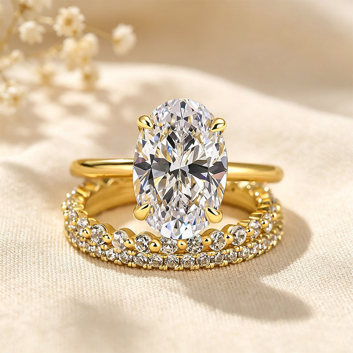 Oval Moissanite Ring Set