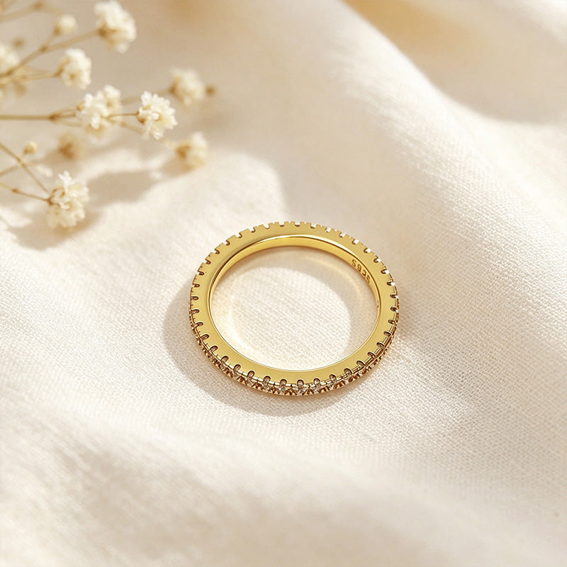 Full-Pavé Moissanite Ring