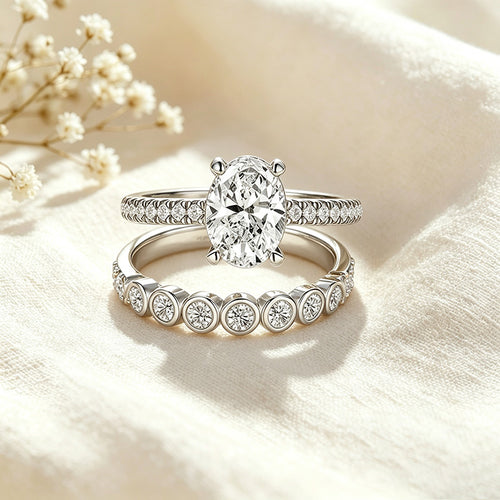 3CT Oval CZ Bridal Ring Collection