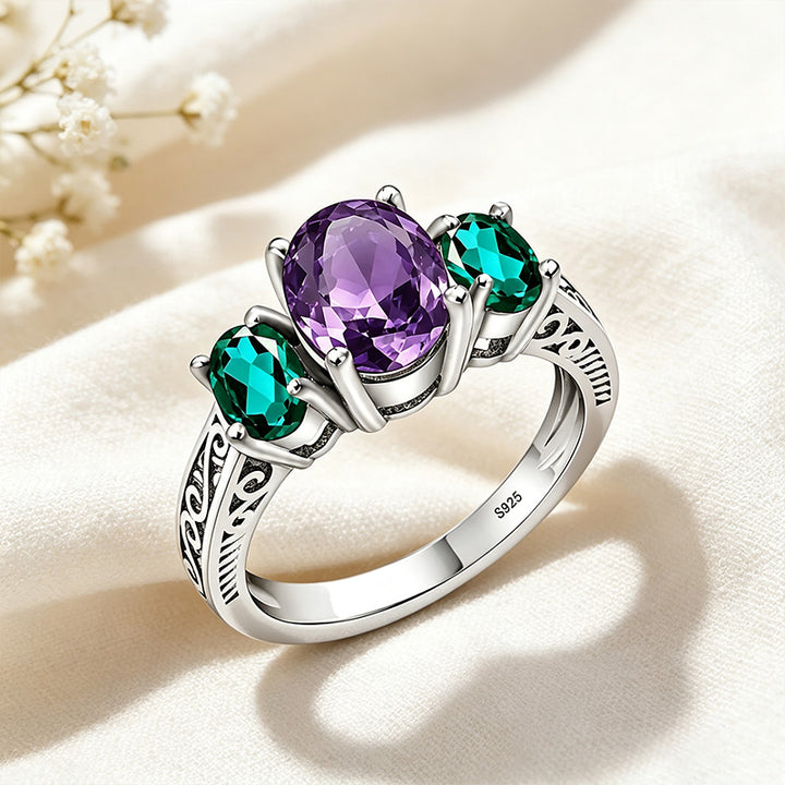 Oval Three Stone Ring