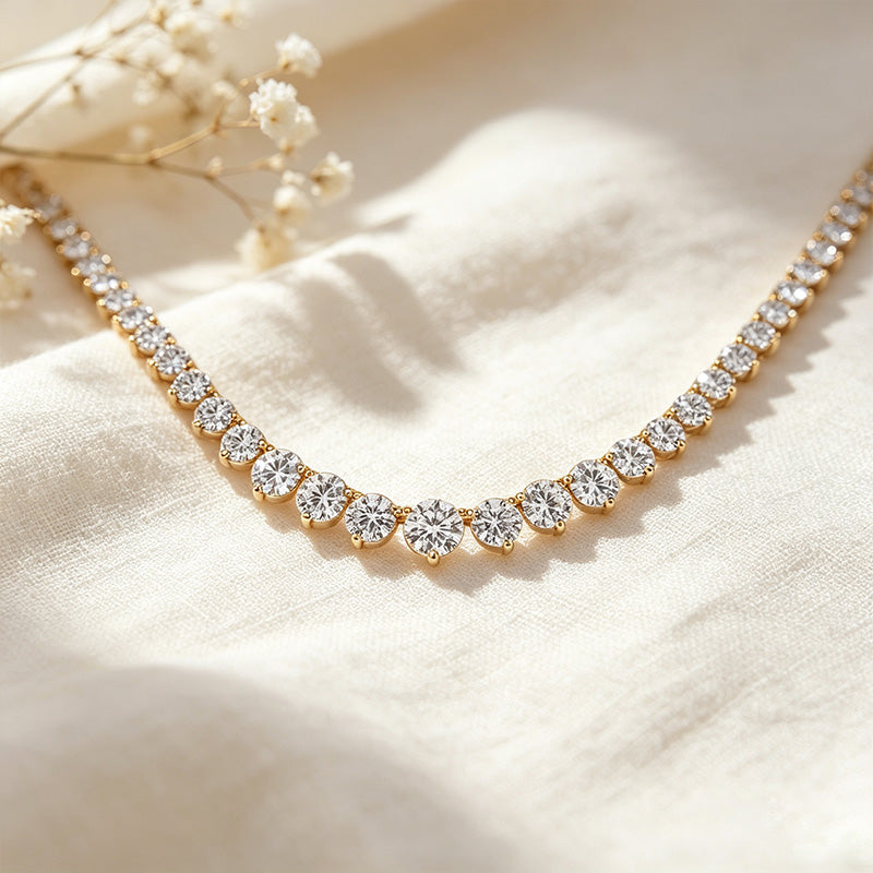 Graduated CZ Tennis Necklace