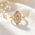 Oval Mother-of-Pearl Halo Ring
