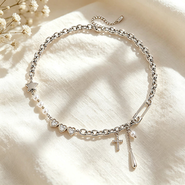 CZ Paperclip Necklace