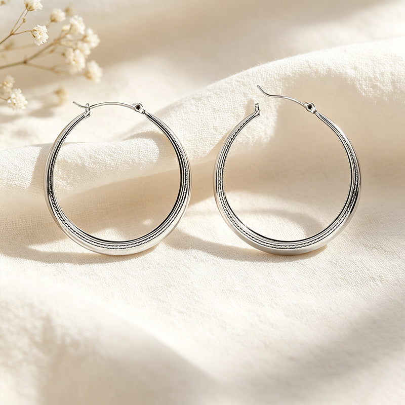 Rope Texture Hoop Earrings