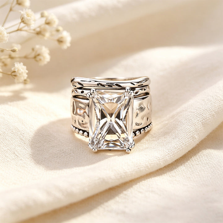 Geometric Moissanite Ring