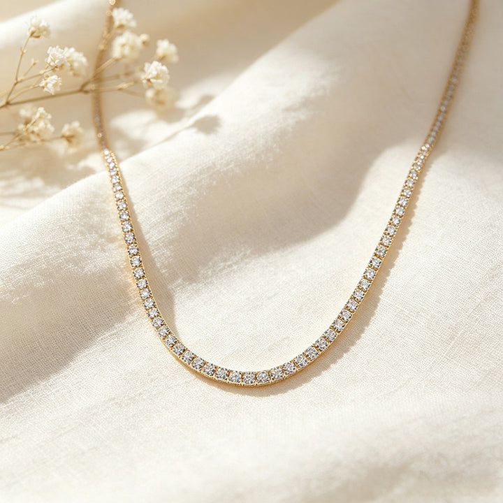 Full-Diamond Collarbone Necklace