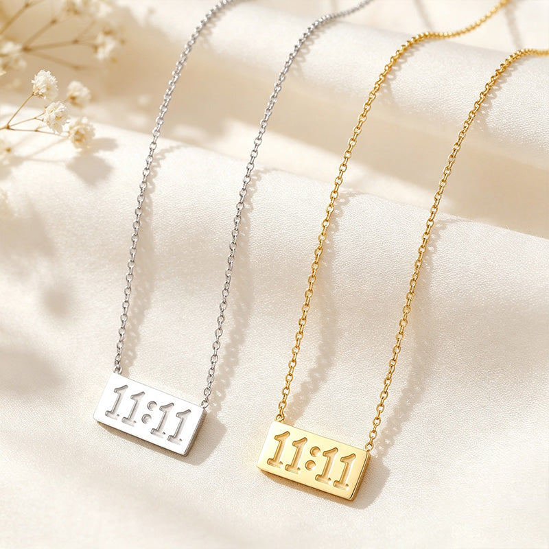 11:11 Tag Pendant Necklace