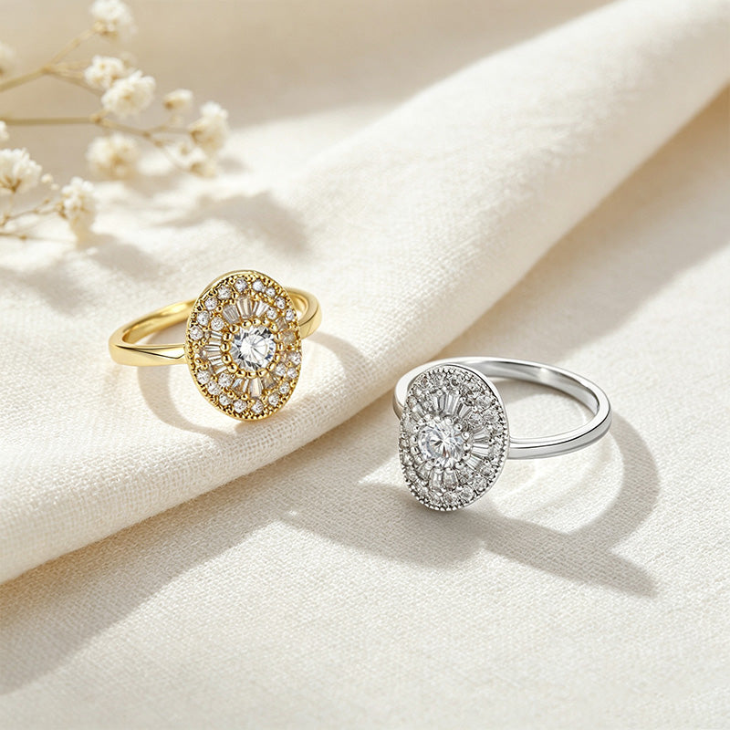 Oval Moissanite Solitaire Ring