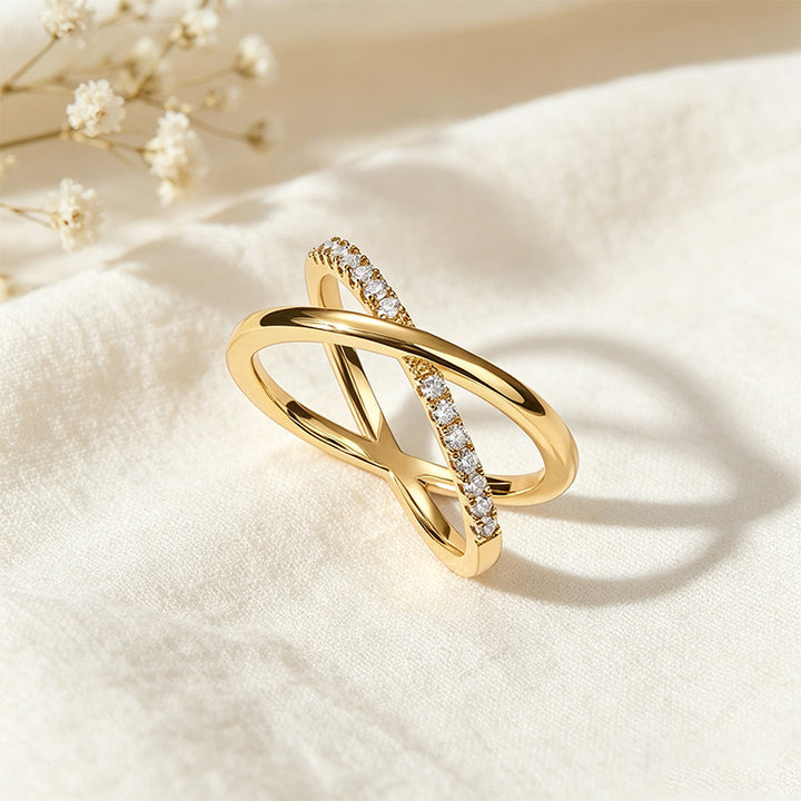 CZ Criss Cross Ring
