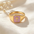 Enamel Cross Ring