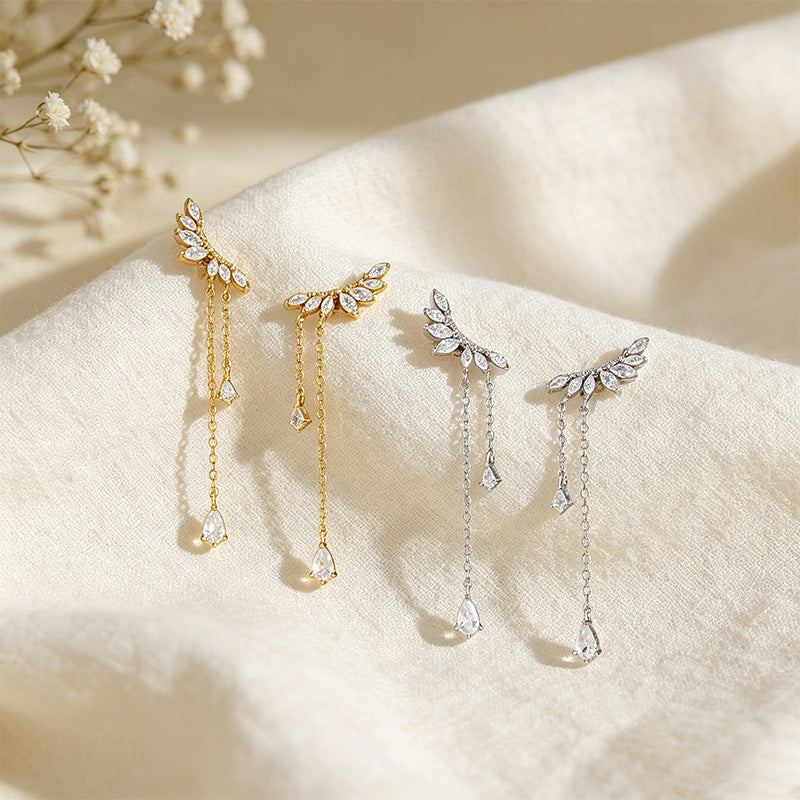 Zircon Tassel Drop Earrings