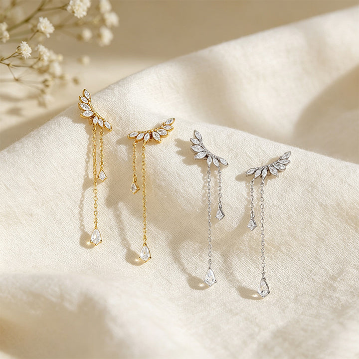 Zircon Tassel Drop Earrings