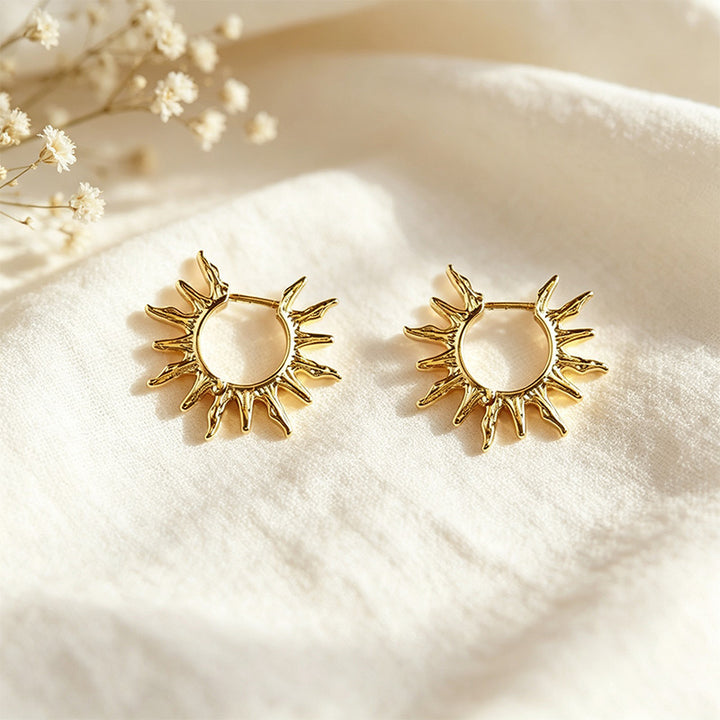 Sun Ray Hoop Earrings