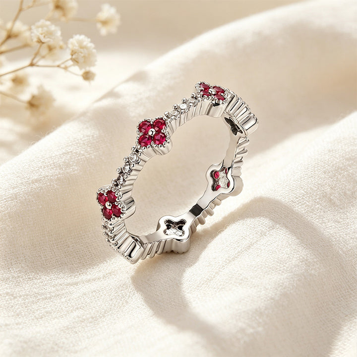 Four-Leaf Clover CZ Ring