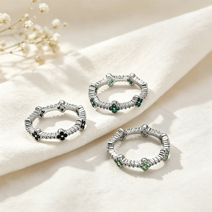 Four-Leaf Clover CZ Ring