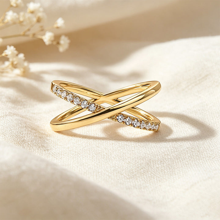 CZ Criss Cross Ring