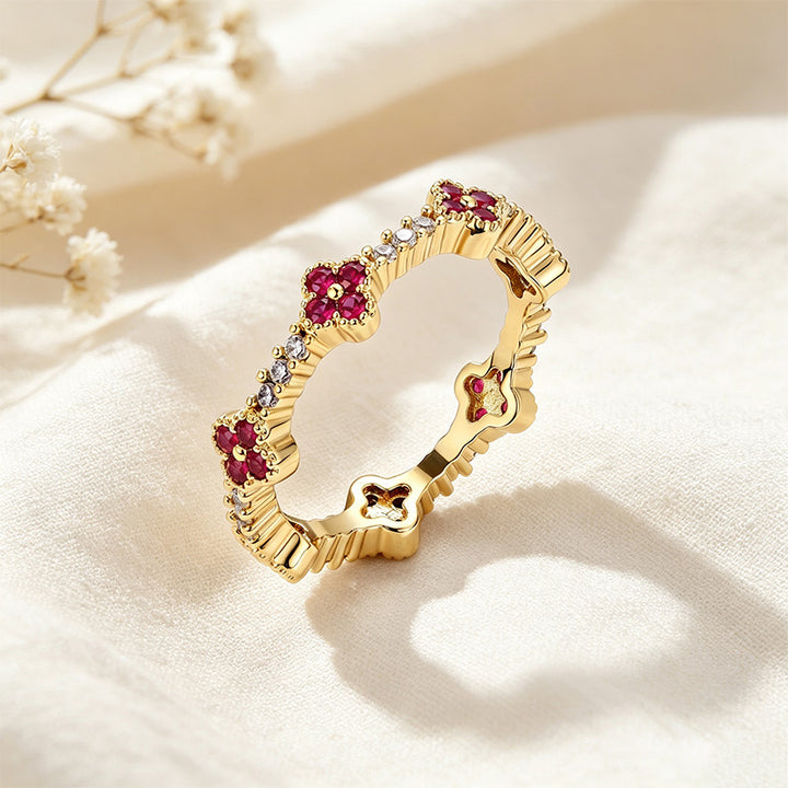 Four-Leaf Clover CZ Ring