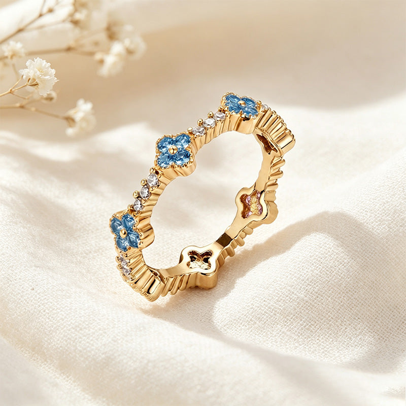Four-Leaf Clover CZ Ring