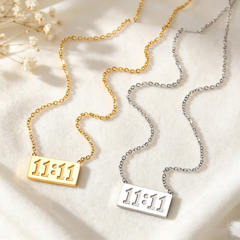 11:11 Tag Pendant Necklace