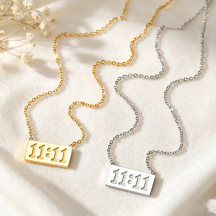 11:11 Tag Pendant Necklace