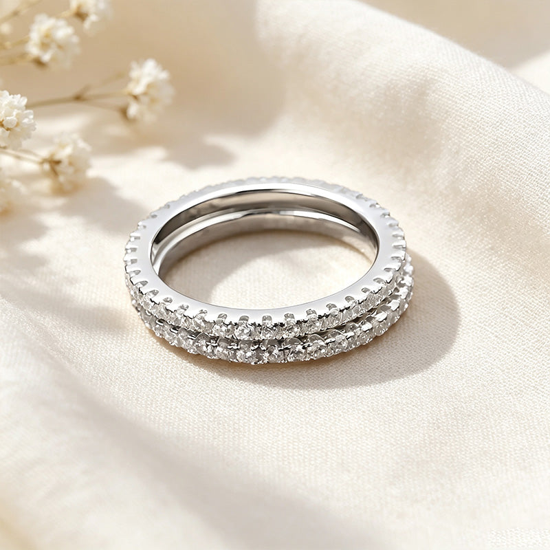 Full-Pavé Moissanite Ring