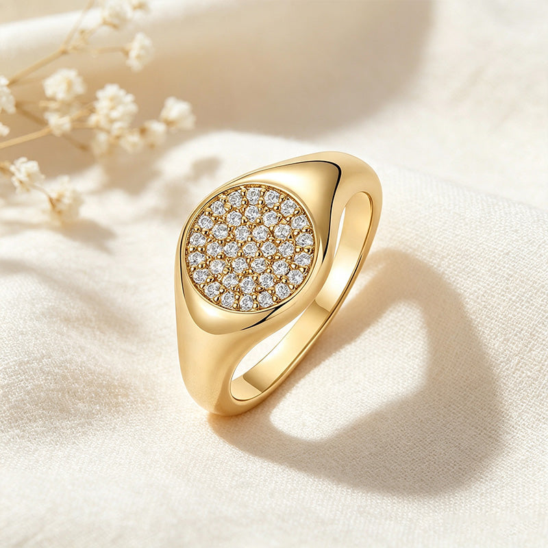 Celeste Pavé Signet Ring