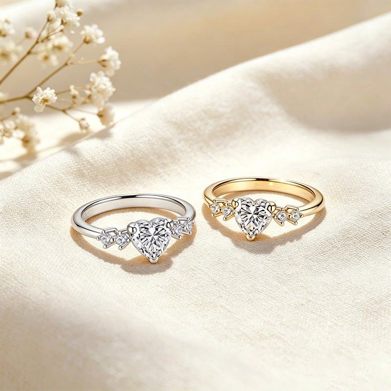 Heart Cut Moissanite Ring