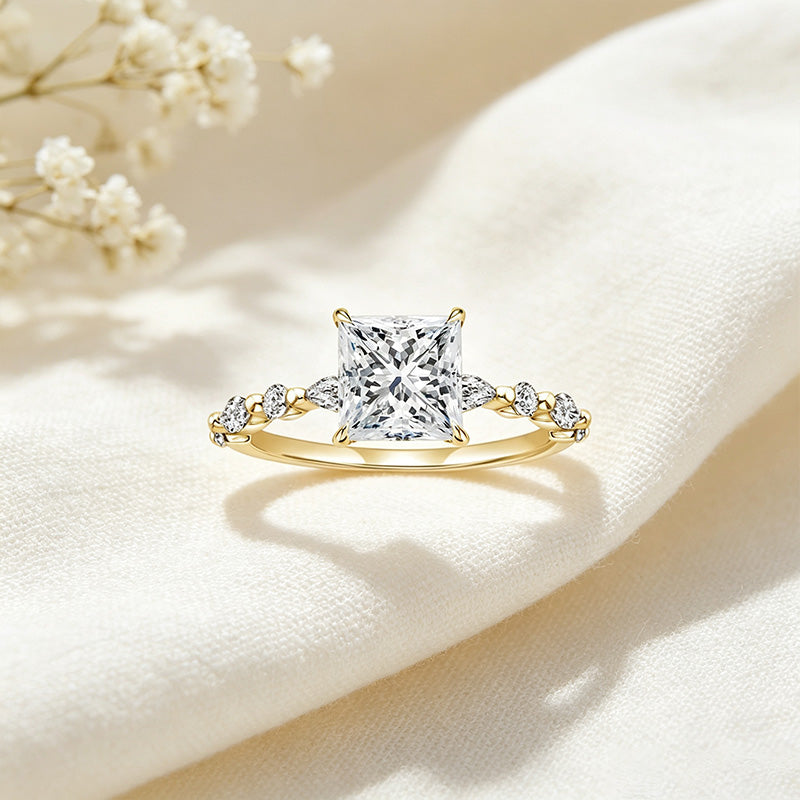 Princess Cut Moissanite Ring