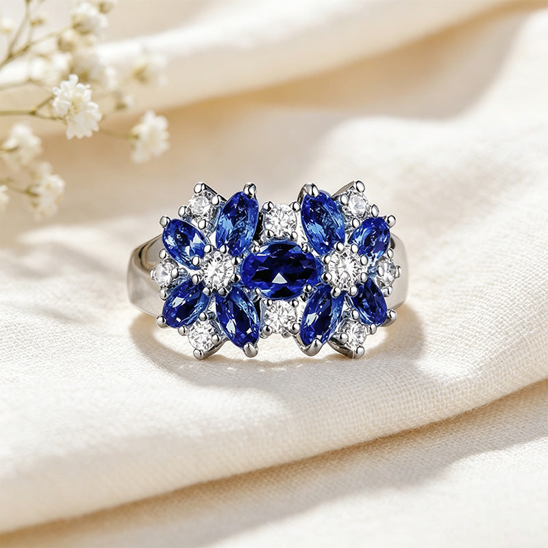 Moissanite Cluster Ring