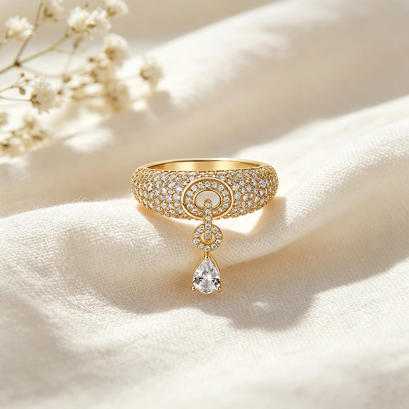 Pear Pave Ring