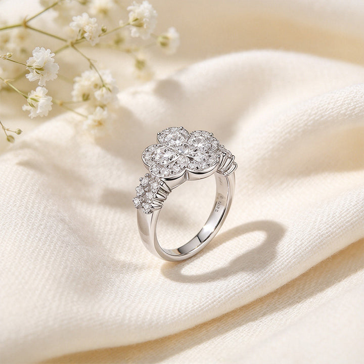 Clover Cut-Out CZ Ring