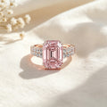 Square Cut Pink Stone Ring
