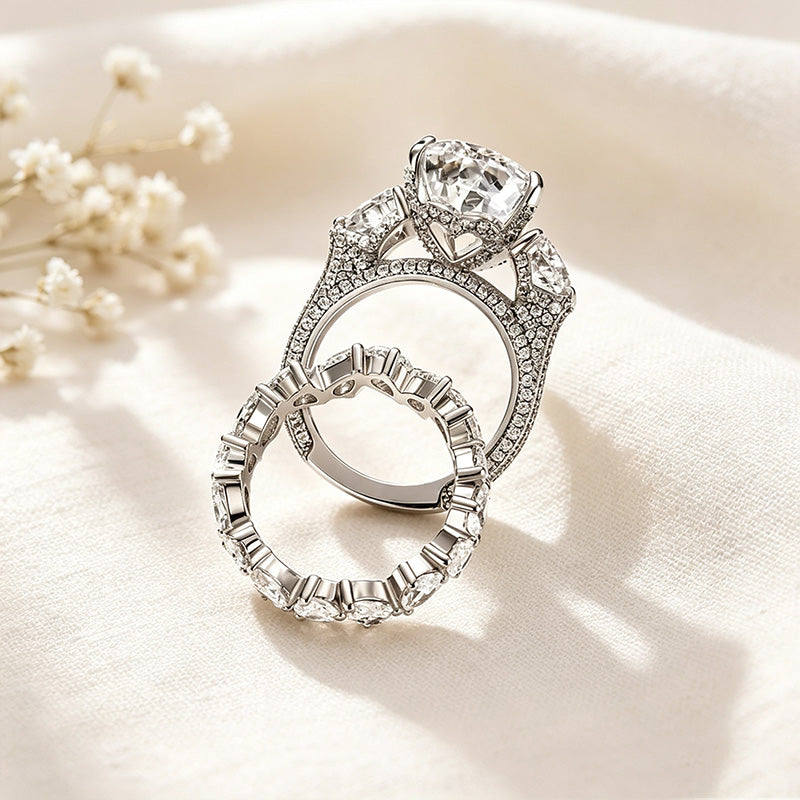Pear-Shaped Three-Stone CZ Ring Collection