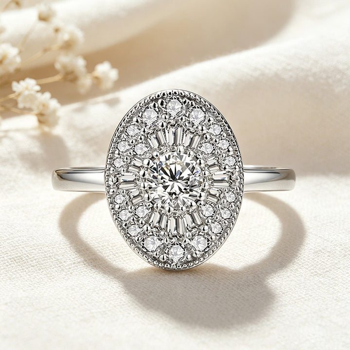 Oval Moissanite Solitaire Ring