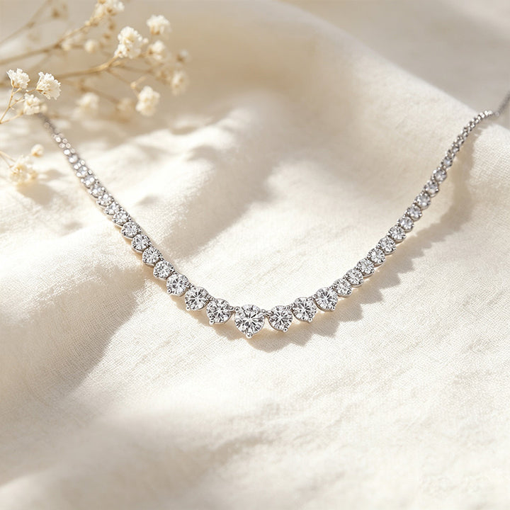 Graduated CZ Tennis Necklace