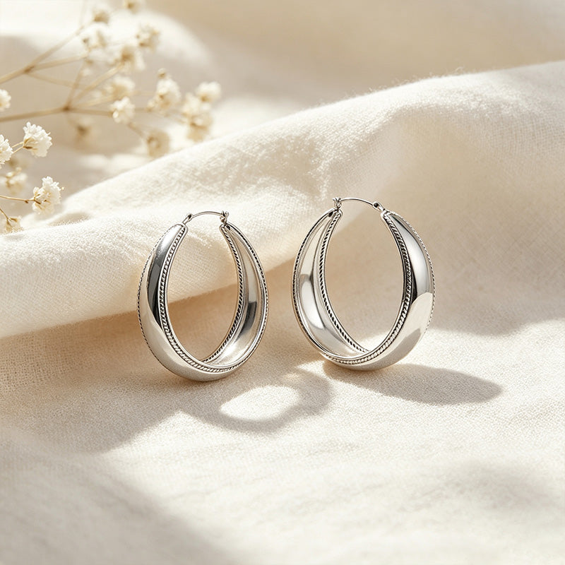 Rope Texture Hoop Earrings