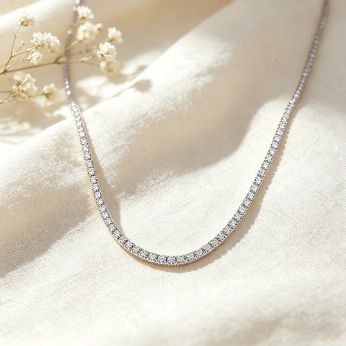 Full-diamond collarbone necklace