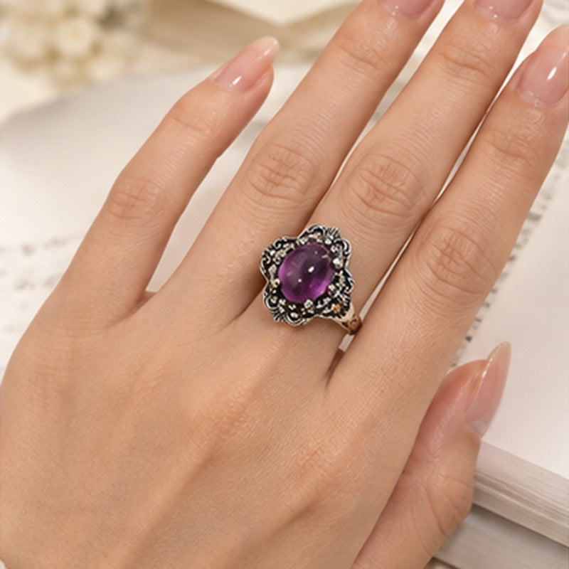 Amethyst Lace Band Ring