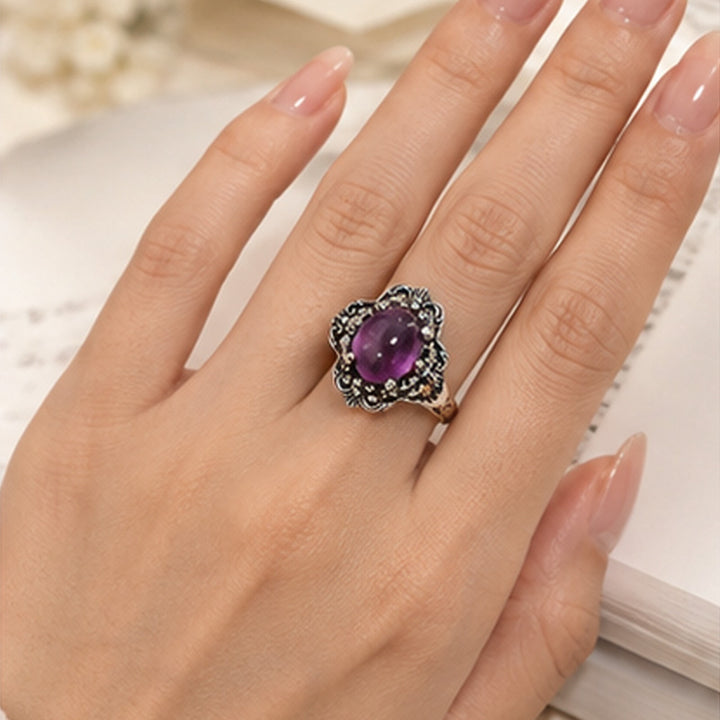 Amethyst Lace Band Ring