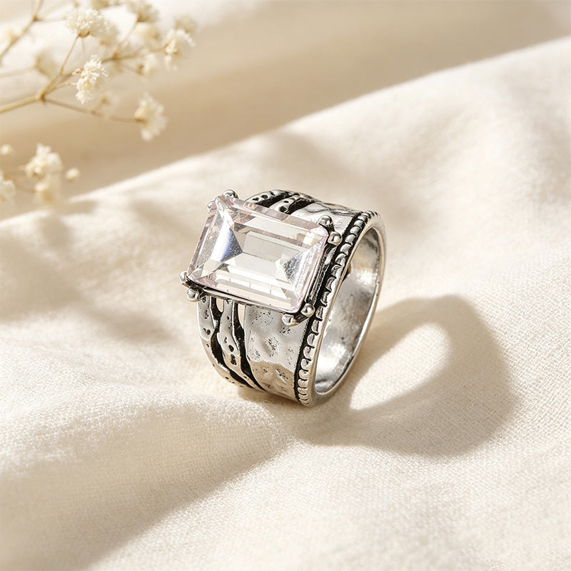 Geometric Moissanite Ring