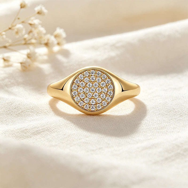 Celeste Pavé Signet Ring