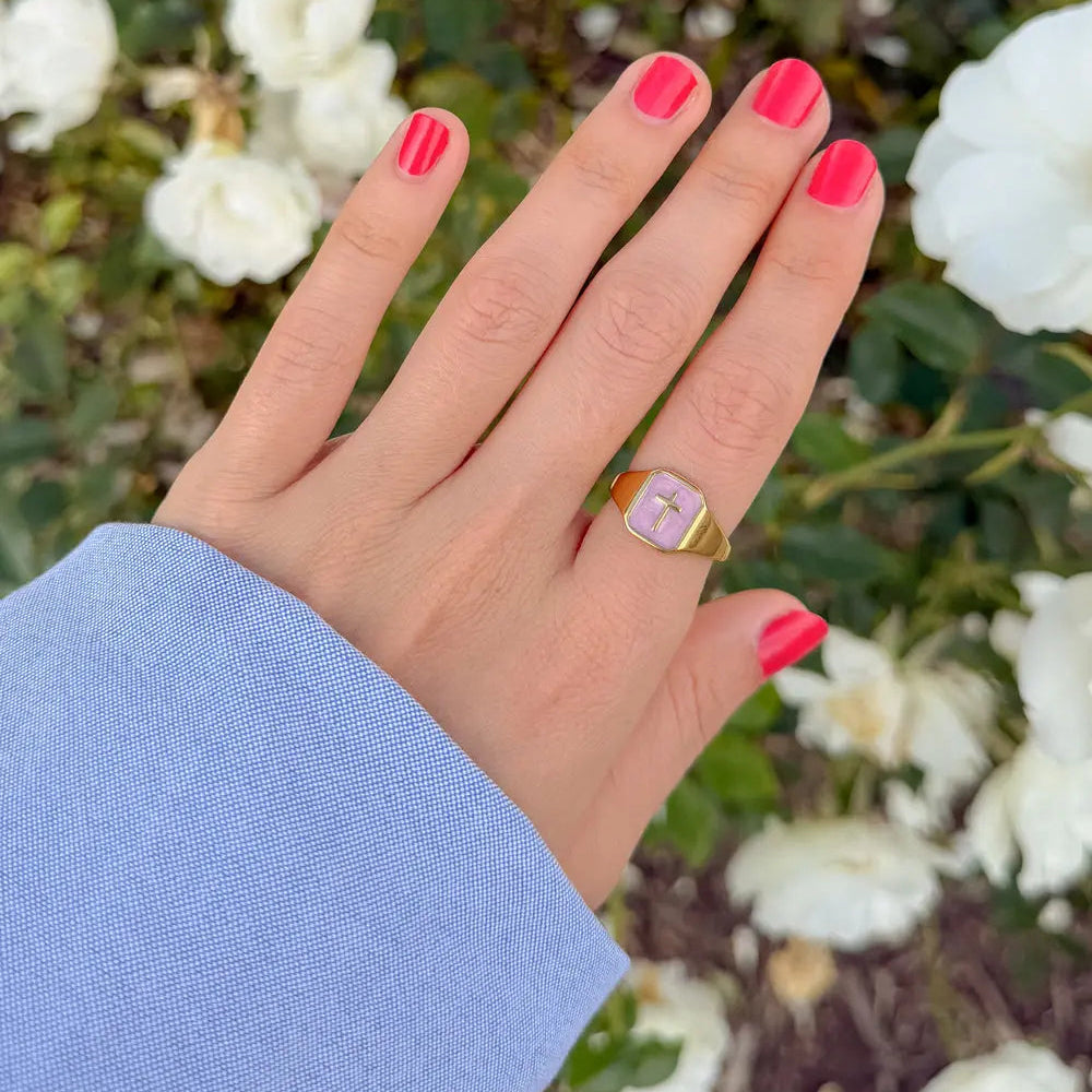 Enamel Cross Ring