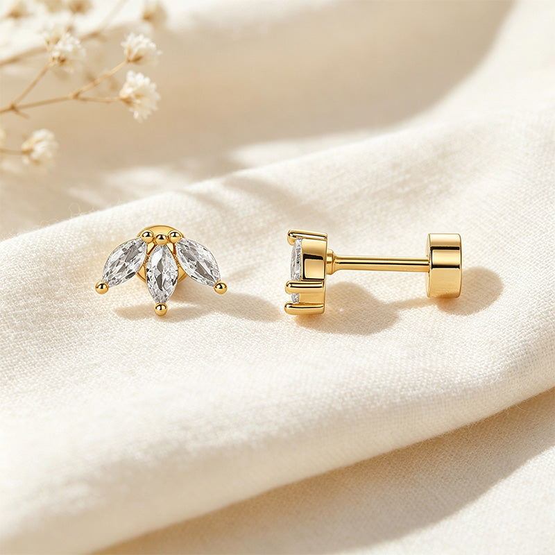 Opal Flower Stud Earrings