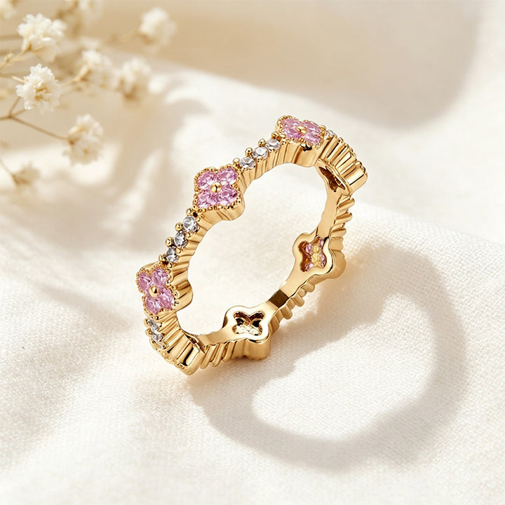 Four-Leaf Clover CZ Ring