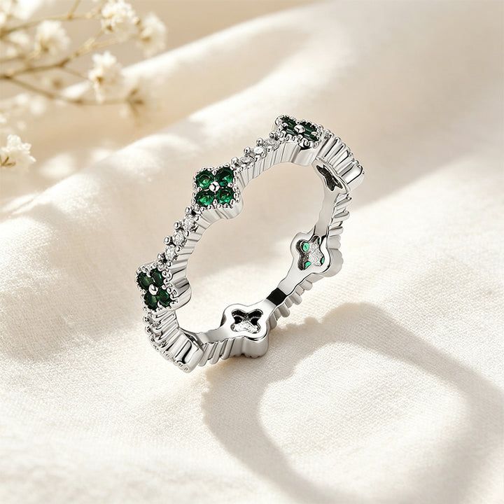Four-Leaf Clover CZ Ring