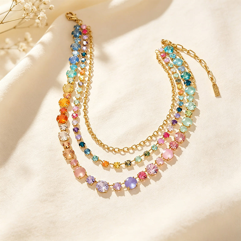 Rainbow Zircon Layered Necklace