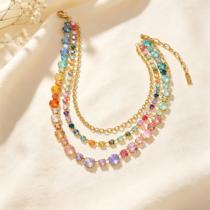 Rainbow Zircon Layered Necklace