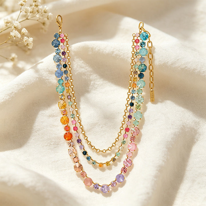 Rainbow Zircon Layered Necklace
